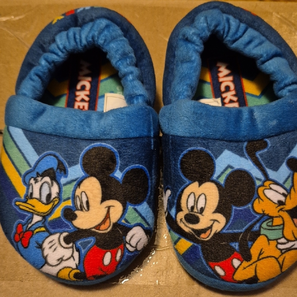 Disney Blue Plush Character Slippers